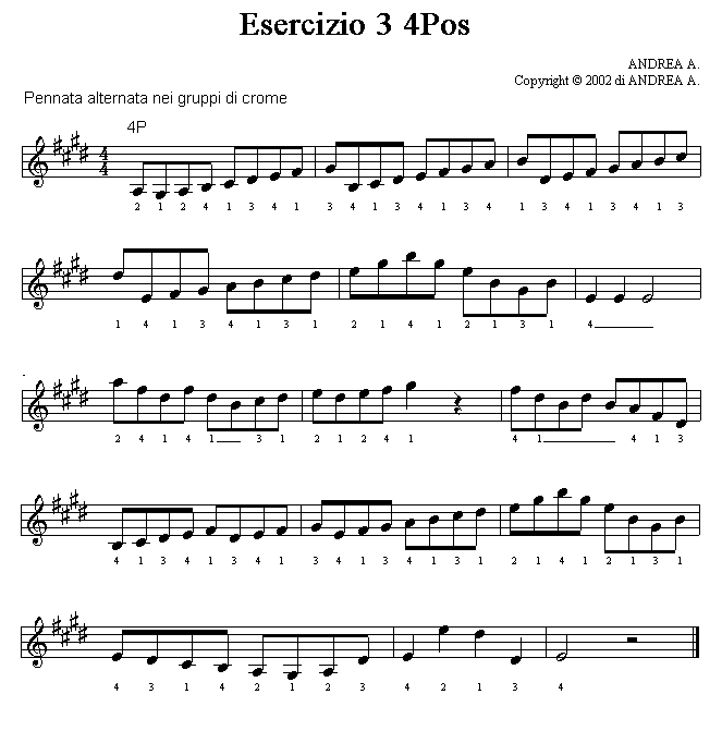 terzo esercizio in quarta posizione